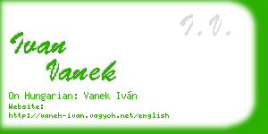 ivan vanek business card
